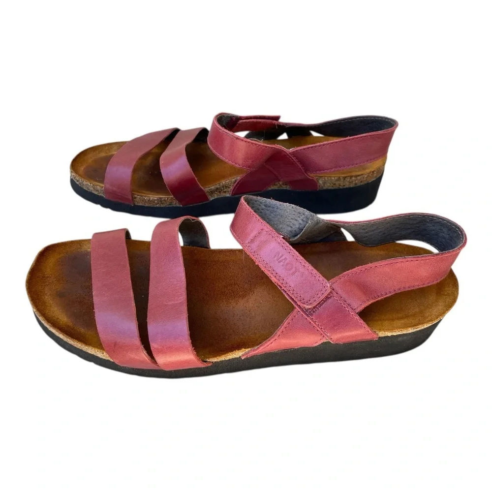 Naot Women’s Kayla Red Leather Strappy Sandels Sz 10.5 - Picture 3 of 10